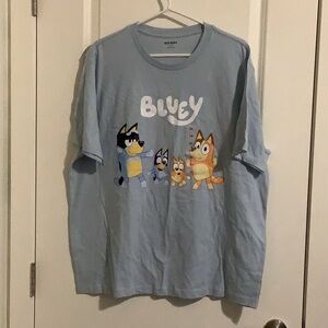 Bluey Old Navy Blue Short Sleeve Tee Vibrant Graphic